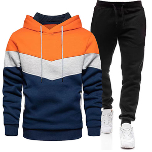 Vente en gros de survêtements d'entraînement de couleur contrastante survêtement à capuche survêtement jogger sweats à capuche jogging survêtement personnalisé pour hommes ensemble 2026 - Product Image 2