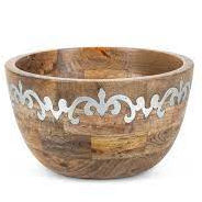 Tazón de Madera Artesanal Clásico Ecológico de la Mejor Calidad, Diseño de Banda Grabada Personalizada, para Hogar, Hotel, Restaurante, Comida - Product Image 4