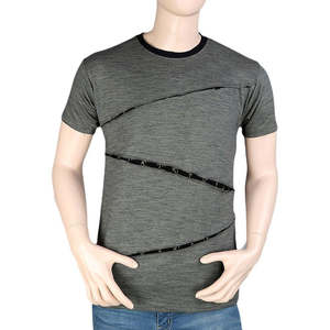 เสื้อยืดคอกลมแขนสั้นผู้ชาย - สีเขียวเข้ม - Product Image 3