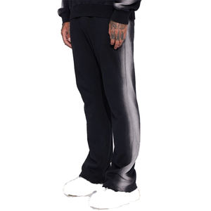 Men's Sun Faded Paneled Flared Sweatpants Breathable <b>Red</b> Acid Wash Stacked Midweight Eco-Friendly Polyester/Cotton Canvas Casual - Product Image 6