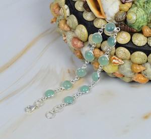 Aquamarine 925 Sterling Silver Adjustable <b>Bracelet</b> Gemstone <b>Bracelet</b> Handmade Jewelry Gift for Anniversary 11 Stone <b>Bracelet</b> - Product Image 2