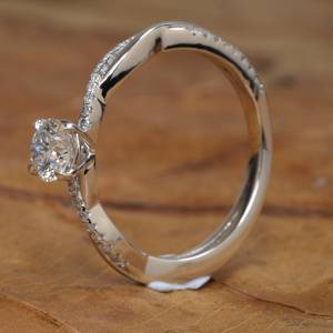 Elegante Anillo de Halo con Circonita Cúbica, Corte Redondo, Banda Trenzada, Joyería de Plata 925, Anillo de Boda para Mujer - Product Image 4