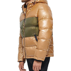 Vente en gros OEM tissu matelassé brillant polyester design mode luxe Russie rembourré hiver costume hommes manteau à carreaux veste pour hommes et femmes - Product Image 3