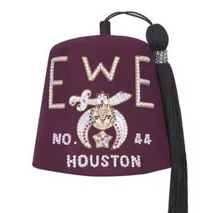 Chapeau Fez maçonnique de style cérémonial, chapeau Fez maçonnique OEM, chapeau Fez traditionnel Shriner, chapeau Fez pour homme, couvre-chef maçonnique brodé - Product Image 1
