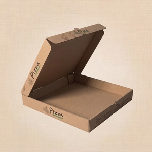 Boîtes à pizza en carton ondulé kraft écologiques et recyclables avec logo personnalisé, plusieurs tailles de 7 à 12 pouces, pour la livraison de plats à emporter - Product Image 1