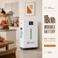 Système de batterie solaire domestique 18 kWh 51,2 V 360 Ah avec roues à poignée pour un déplacement facile, affichage en temps réel via l'application BT pour la sauvegarde solaire domestique