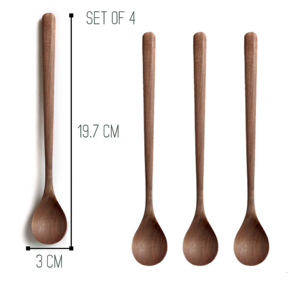 Manche doré Couleur noire 3 PEC avec poignée Louche à soupe Ensemble d'ustensiles en bois faits à la main de qualité supérieure - Product Image 5