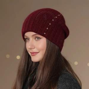 Gorro en blanco de moda clásico Unisex de alta calidad, gorro de estilo ruso, gorro de viaje informal, gorro de invierno, gorro de punto para mujer - Product Image 3