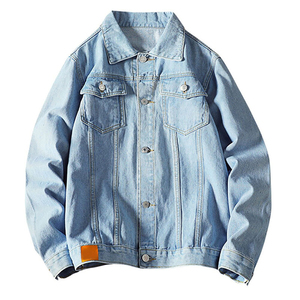 Veste en jean décontractée pour homme, nouvelle collection hiver 2025, 100% coton, grande taille, col rabattu uni, séchage rapide, respirante, écologique - Product Image 1