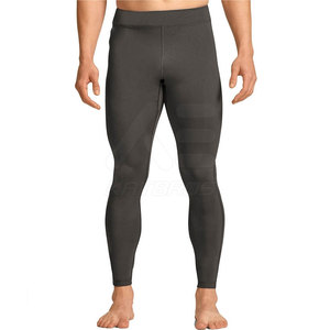 Men Mid Waist Full Length Leggings Solid Color Seamless Sweat-Wicking Breathable Quick Dry Elastic Waist Spandex Polyester <b>Pants</b> - Product Image 1