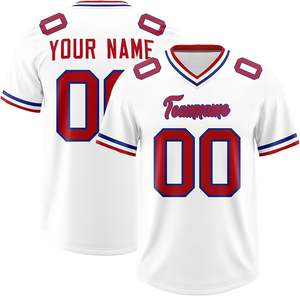 Camisetas de fútbol americano de secado rápido personalizadas, malla de poliéster transpirable, rayas, número de logotipo, impresiones de transferencia de calor, tallas grandes - Product Image 6