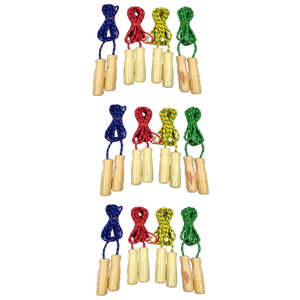 Cuerdas para saltar con mangos de madera, 4 colores surtidos, 98.75 pulgadas de largo, caja de 240 unidades, para niños de 8 a 13 años, unisex - Product Image 1