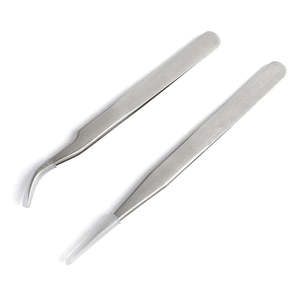 Lightweight High-Demand Stainless Steel <b>Eyelash</b> <b>Tweezers</b> with Pointed Tip Regular Length for Salon Use - Product Image 4