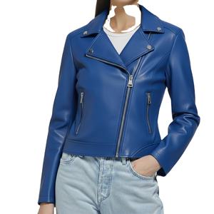 Design New Style Genuine Real Leather Premium Plain Stand Collar Zipper Closure Size Luxury <b>Women's</b> Fit Winter Top <b>Jacket</b> Custom - Product Image 6