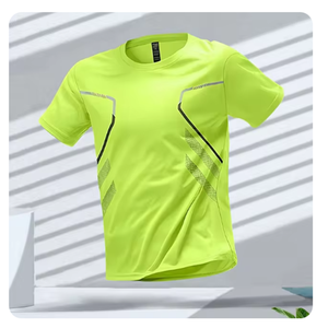 Camiseta deportiva de secado rápido para hombre 2025, ropa deportiva transpirable de manga corta, camiseta de entrenamiento de cuello redondo para correr y uso al aire libre - Product Image 5