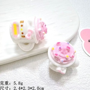 Charmes en résine en forme de tasse de chat mignon, accessoires de bricolage pour la fabrication de bijoux, décoration de coque de téléphone, charme pour coque de téléphone - Product Image 3