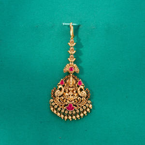 Antiguo templo Tikka con chapado en oro mate joyería de moda para la frente de los mejores mayoristas de joyería artificial de la India - Product Image 1