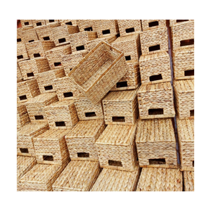Custom <b>Rattan</b> <b>Baskets</b> Rectangle Woven Natural Water Hyacinth Straw Seagrass Tray Laundry Storage Square <b>Basket</b> Decor From 99 GD - Product Image 6