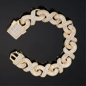 Iced Out 16mm VVS Moissanite & Diamond Miami Cuban Link Pass Diamond Tester 925 Sterling Gold Hip Hop Fashion Cuff pour Bracelet - Product Image 5