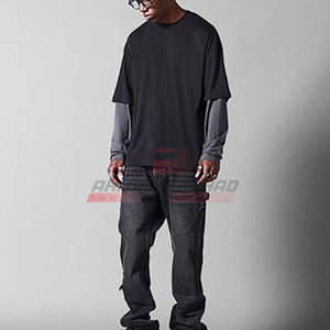 เสื้อยืดผ้าฝ้ายสองชั้นแขนสั้นสำหรับผู้ชายเสื้อยืดผ้าฝ้าย100% สองชั้นออกแบบได้ตามต้องการ - Product Image 4