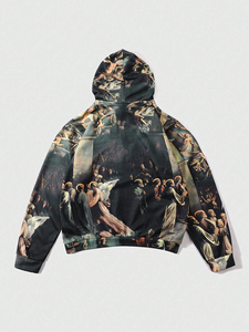 Hip Hop inspiré Streetwear Hoodie Mens Graphic Print Statement Street Hoodie Bold Graphic Print for Men - Product Image 2