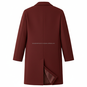 Collection de manteaux en laine pour hommes sur mesure, motifs bordeaux | Fabricant OEM et sous marque privée - Product Image 2