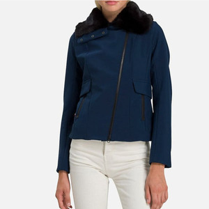 Nouveau design personnalisé veste Softshell Josiane pour femmes marine prix usine manches longues et coupe-vent vestes de course à pied pour femmes - Product Image 1