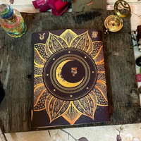 Diario de Cuero con Estampado de la Diosa Lunar Mística, Al Amir, Cuaderno de Tarot Celestial Hecho a Mano, Cuaderno de Bocetos Oculto, Regalo para Ella
