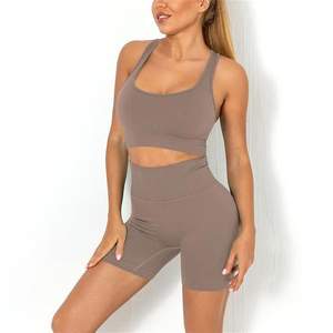 Vêtements de sport Vêtements de fitness pour femmes Ensemble soutien-gorge et short de yoga pour femmes Ensembles de short de yoga taille haute sans couture - Product Image 3