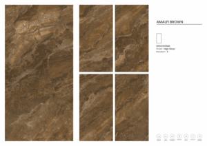 กระเบื้องพอร์ซเลนลายอิตาลีผิวมันเงาสูงสีน้ำตาลอามัลฟี - Product Image 2