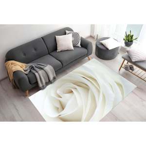 White Rose Printed <b>Rug</b> - Luxury, Minimal, Personalized, Soft, Non Slip,<b>Chenille</b> <b>Rug</b> - Product Image 1