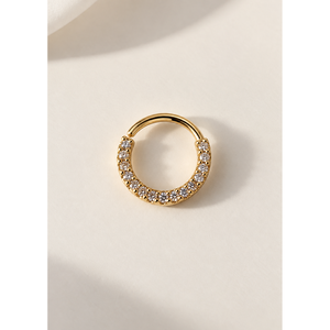 Anneau de septum en titane pavé 16G avec pierres de zircon pour bijoux de piercing d'oreille - Product Image 3