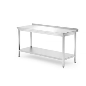 HENDI Profi Line <b>Wall</b>-<b>Mounted</b> <b>Table</b> with Shelf 1600x700x(H)850 mm Counters Bolted Depth 700 mm - Product Image 1
