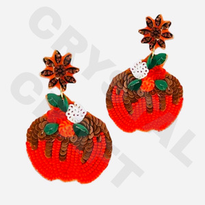 Pendientes colgantes rojos de Navidad recién llegados cuentas hechas a mano transfronterizas oro de moda creativo para fiestas estilo cristiano - Product Image 4