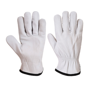 Guantes de conductor de cuero de vaca de grano con forro polar blanco completo promocional trabajo de cuero SEGURIDAD INDUSTRIAL mano resistente - Product Image 3