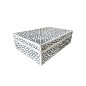 Boîte d'incrustation d'os dernière conception pour boîte à bijoux décorative étagère d'incrustation d'os faite à la main verte pour la maison boîte de décoration pour la vente chaude - Product Image 3