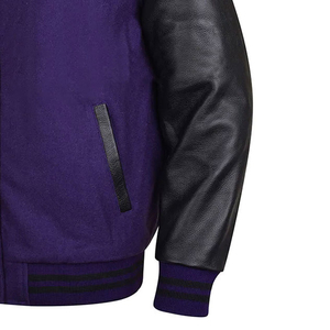 Veste universitaire Letterman en laine et cuir véritable pour hommes, veste avec logos brodés et étiquettes pour hommes - Product Image 6