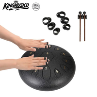 Tambour à langue en acier de 6 pouces, 11 notes, en acier au carbone, portable, pour la guérison sonore du yoga, instrument de percussion avec marteau et manuel
