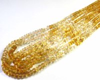 Gems Valley Pierres précieuses naturelles de citrine de qualité supérieure, perles lâches polies et lisses de forme Rondelle, 16 pouces de long, 3-4,5 mm, jaunes certifiées, pour bijoux DIY