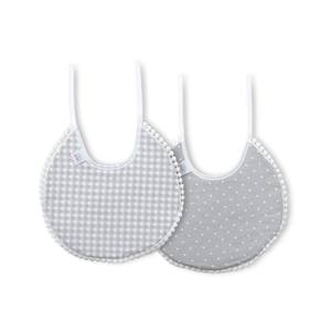 Lot de 2 bavoirs 100% coton gris pour bébés et enfants - Product Image 1