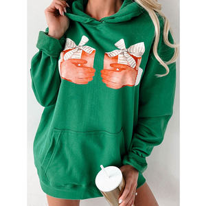 เสื้อครอปแขนยาวมีฮู้ดสำหรับผู้หญิงเสื้อฮู้ดแบบเชือกรูด - Product Image 1