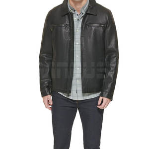 Chaqueta de Cuero para Hombre, Superventas, para Invierno, Casual, Transpirable e Impermeable, Ligera, con Piel de Vaca, Precio Razonable, Logotipo Frontal - Product Image 2