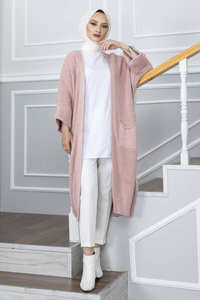 Nouvelle saison modeste femmes hiver islamique Viscose Abaya veste tunique tricots Cardigan qualité gratuite conception turque Hijab - Product Image 4