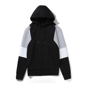 Sudadera con capucha de lana informal de invierno para hombre, novedad, diseño de bloque de Color bordado, liso teñido, sudaderas con capucha - Product Image 5