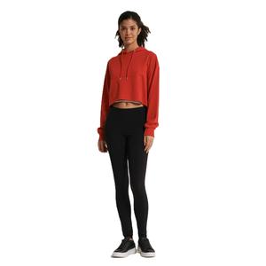 Haut court à capuche pour femme, à cordon de serrage, manches longues, pull décontracté, polaire écologique, personnalisable sur le devant - Product Image 2