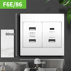 <span class=keywords><strong>Enchufe</strong></span> de Pared Universal Estándar con <span class=keywords><strong>Doble</strong></span> USB y USB Plus Tipo-C, Tipo 86*86, <span class=keywords><strong>Enchufe</strong></span> Eléctrico de Fábrica, Precio al por Mayor - Product Image 2