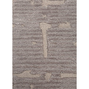 Alfombra de Lana y Viscosa Tejida a Mano en Gris y Negro con Diseño Abstracto de Rayas Rectangulares para Sala de Estar, Modelo TR-15282 - Product Image 3
