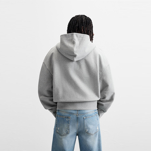 340gsm Élastique Résistant À L'usure Poids Lourd Brossé Coton Polyester Tissu Plaine Hoodies T-shirts pour garçons Isolation Thermique - Product Image 6