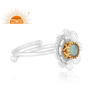 Nueva llegada fina plata esterlina Natural ópalo etíope piedra preciosa anillo apilable fabricante de joyería personalizada - Product Image 3