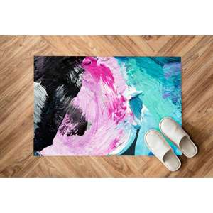 Tapis aux couleurs vives et aux motifs de pincettes, tapis moderne imprimé en 3D, facile à nettoyer, décoration de bureau, avec poils doux - Product Image 5